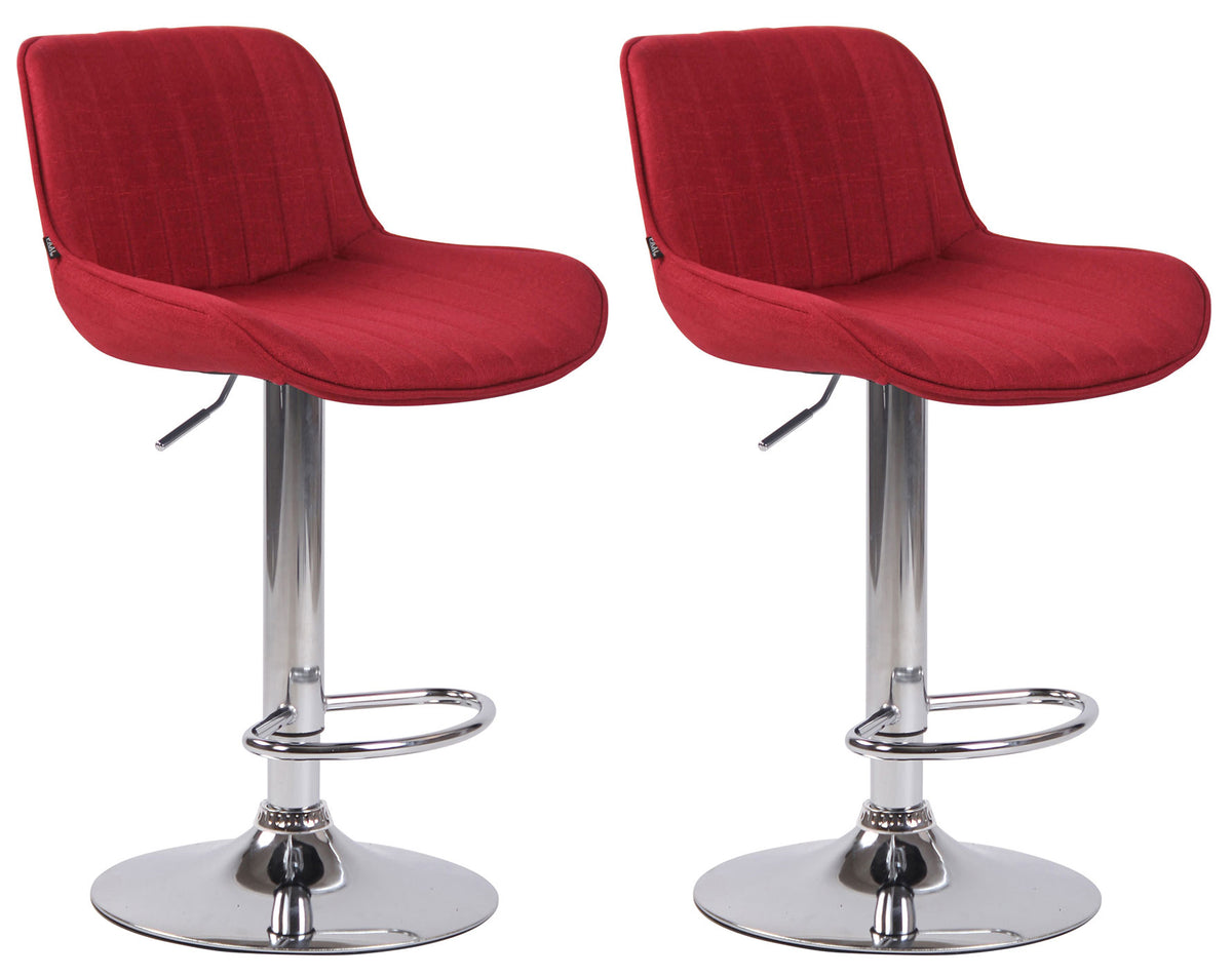 2er Set Barhocker Lentini Stoff chrom – Ansicht 17