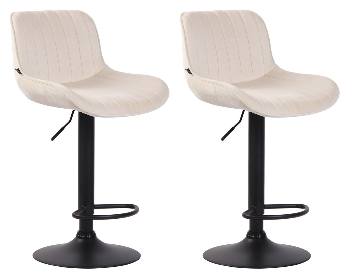 2er Set Barhocker Lentini Samt schwarz – Ansicht 13