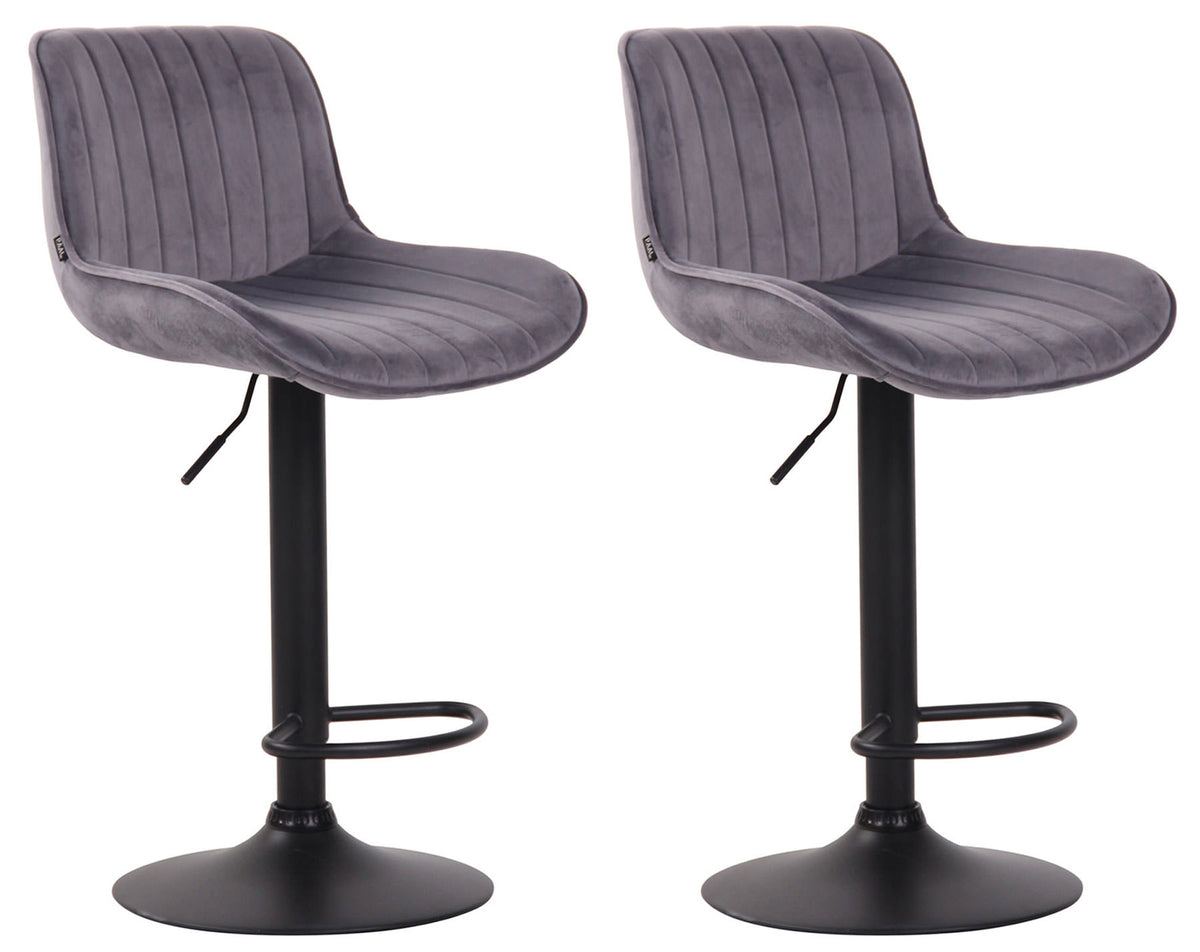 2er Set Barhocker Lentini Samt schwarz – Ansicht 19