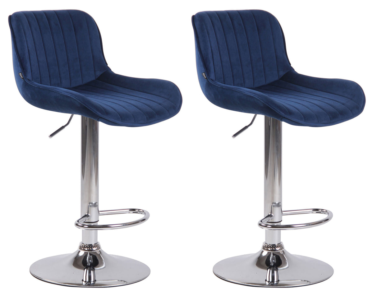 2er Set Barhocker Lentini Samt chrom