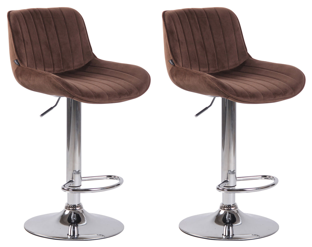 2er Set Barhocker Lentini Samt chrom