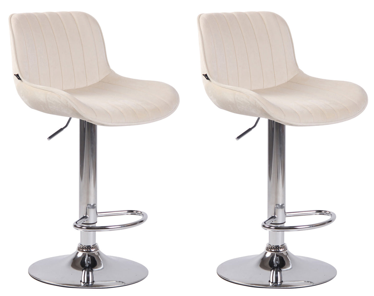 2er Set Barhocker Lentini Samt chrom – Ansicht 9