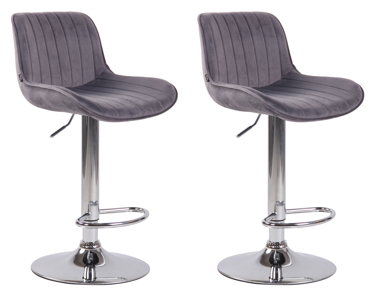 2er Set Barhocker Lentini Samt chrom – Ansicht 13