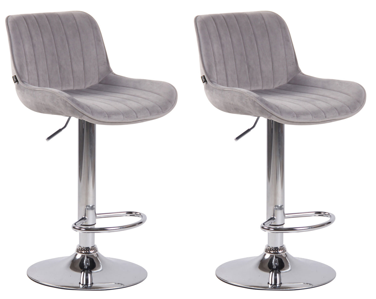 2er Set Barhocker Lentini Samt chrom – Ansicht 17