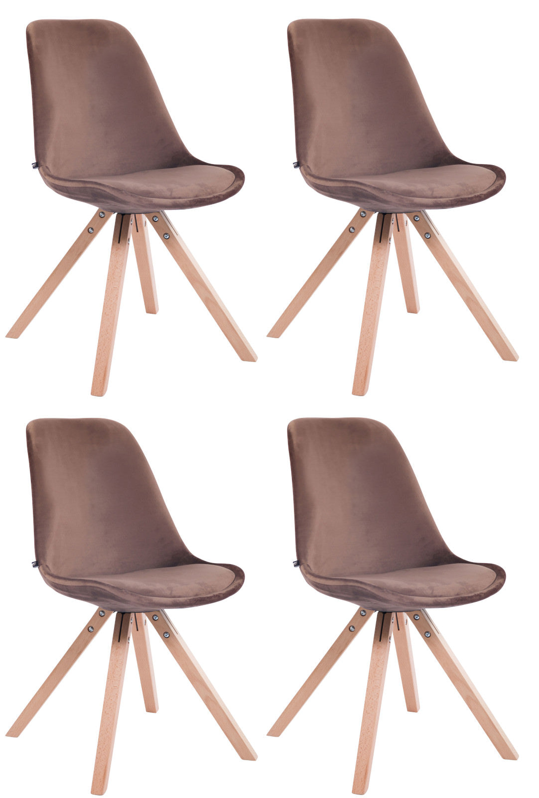 4er Set Stühle Toulouse Samt Square natura – Ansicht 5
