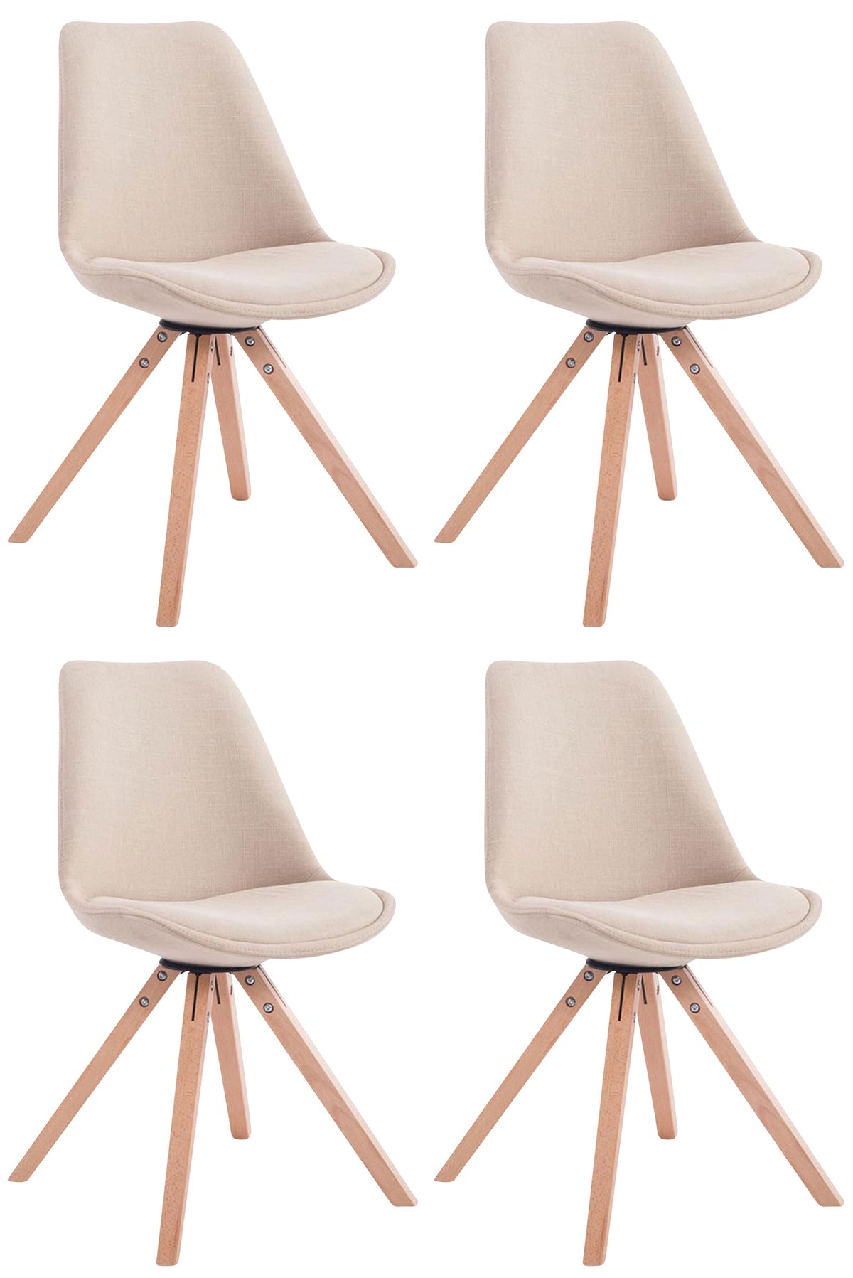 4er Set Besucherstuhl Toulouse Stoff Square Natura – Ansicht 11