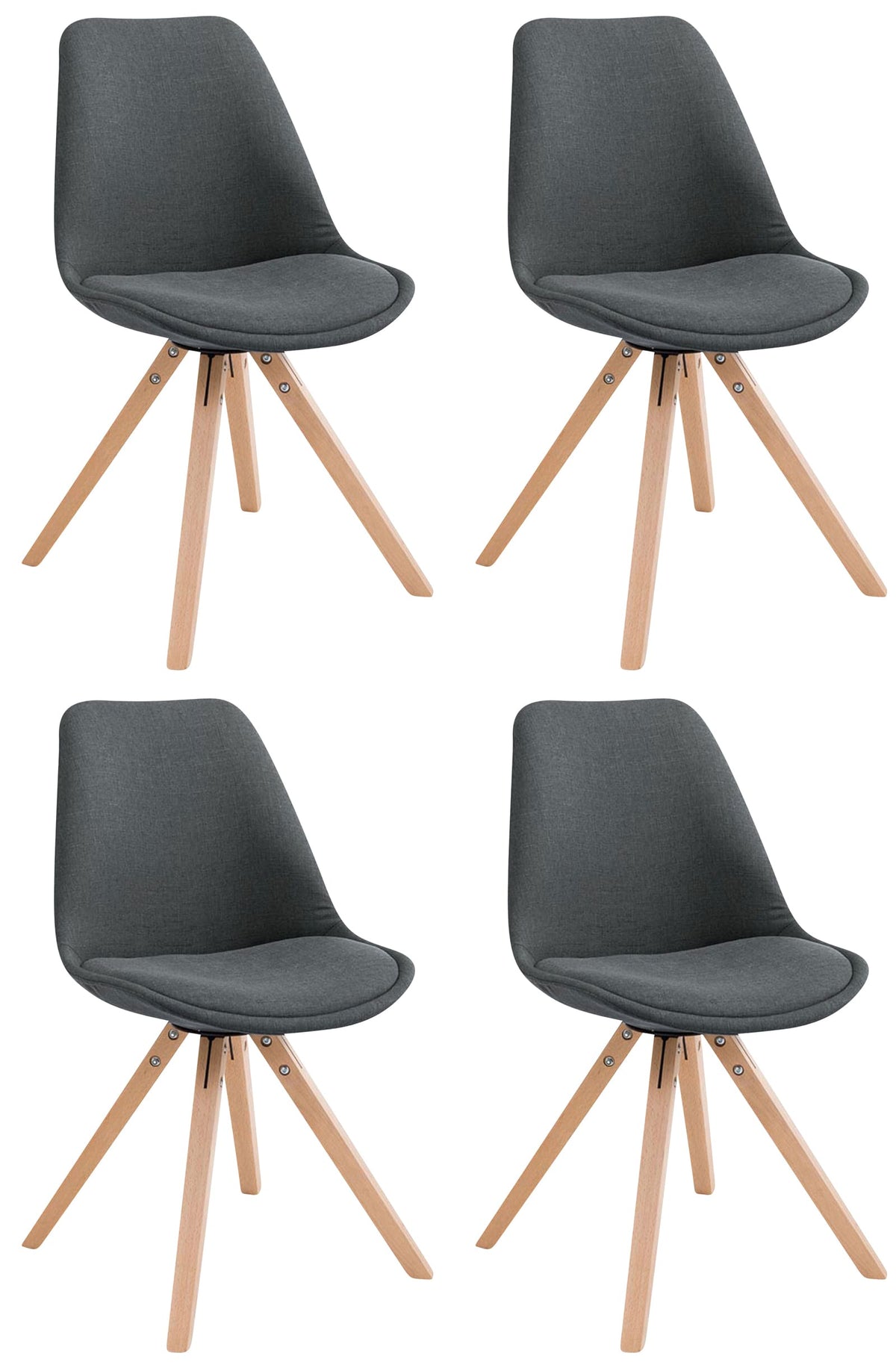 4er Set Besucherstuhl Toulouse Stoff Square Natura – Ansicht 16