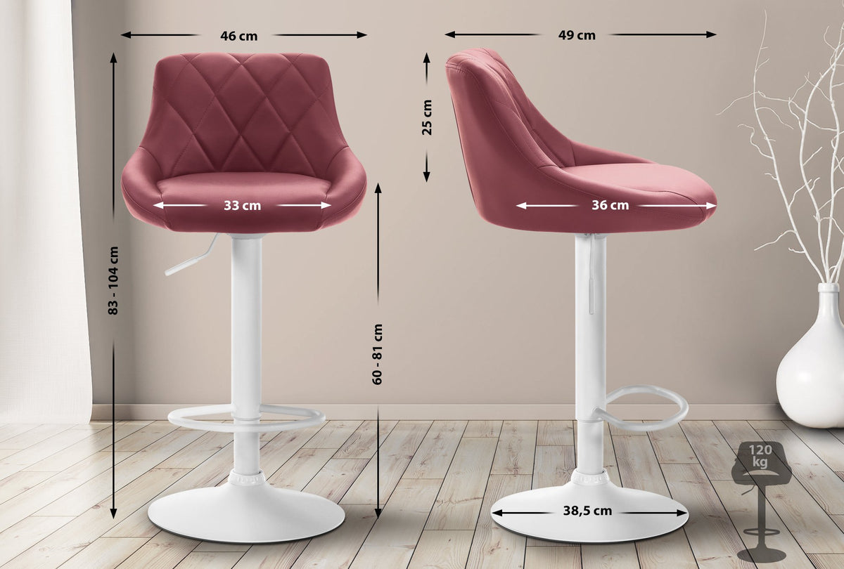 Barhocker Lazio Kunstleder weiß – Ansicht 2
