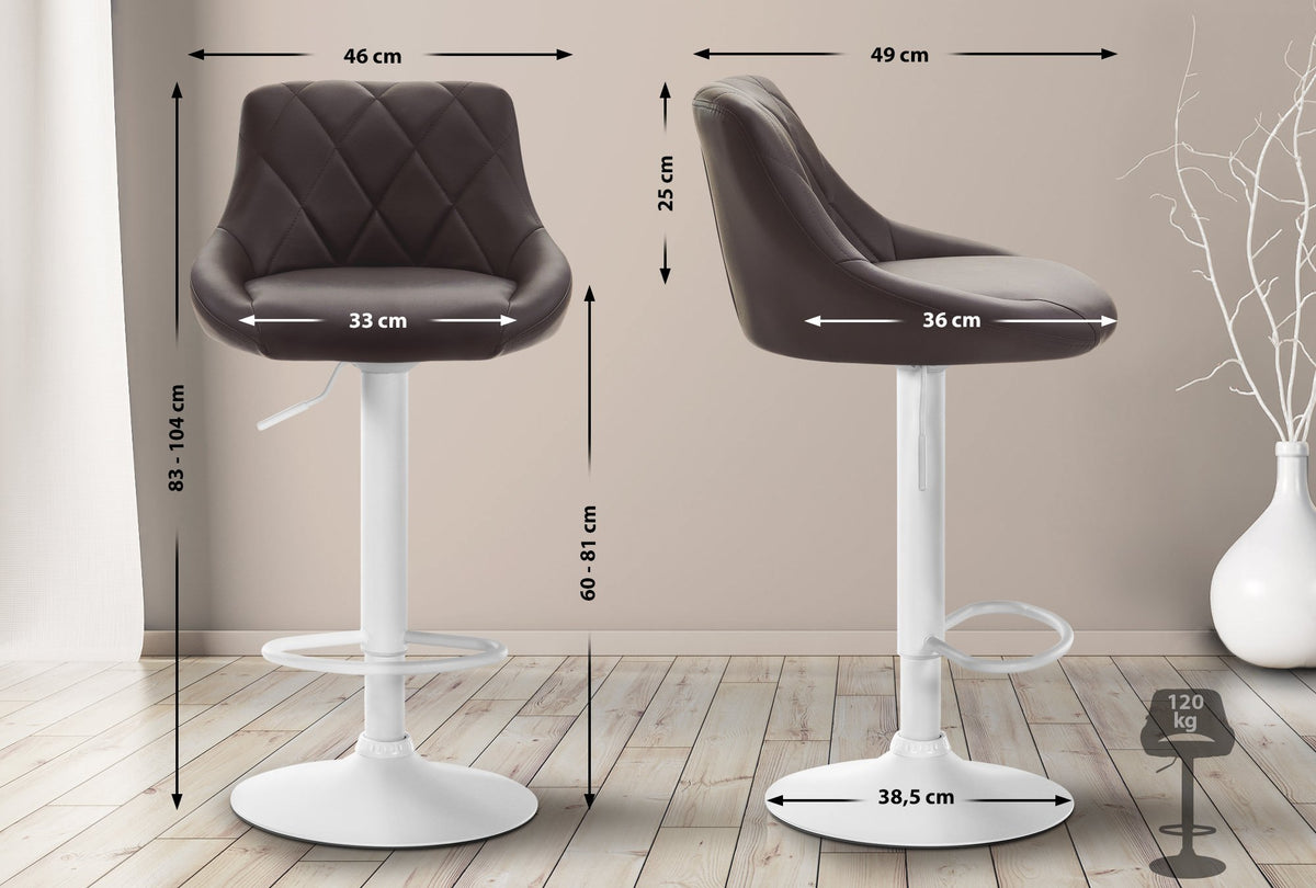 Barhocker Lazio Kunstleder weiß – Ansicht 6