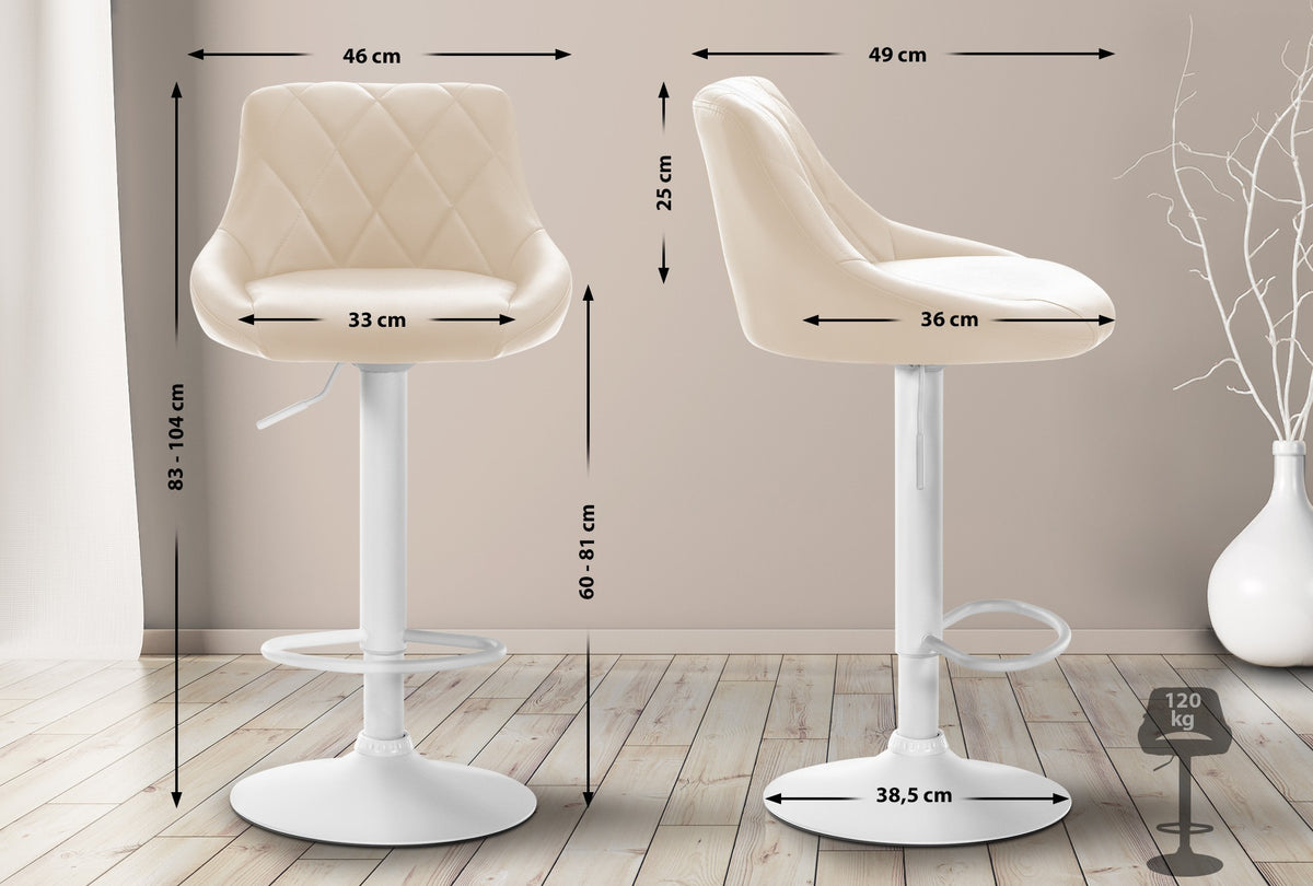 Barhocker Lazio Kunstleder weiß – Ansicht 10