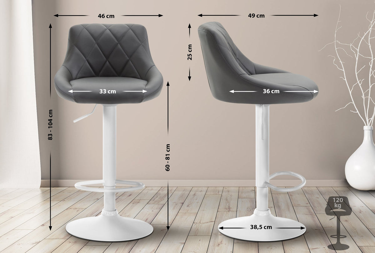 Barhocker Lazio Kunstleder weiß – Ansicht 14