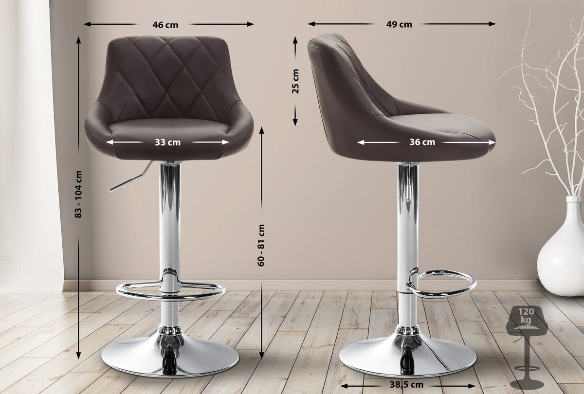 Barhocker Lazio Kunstleder chrom – Ansicht 6
