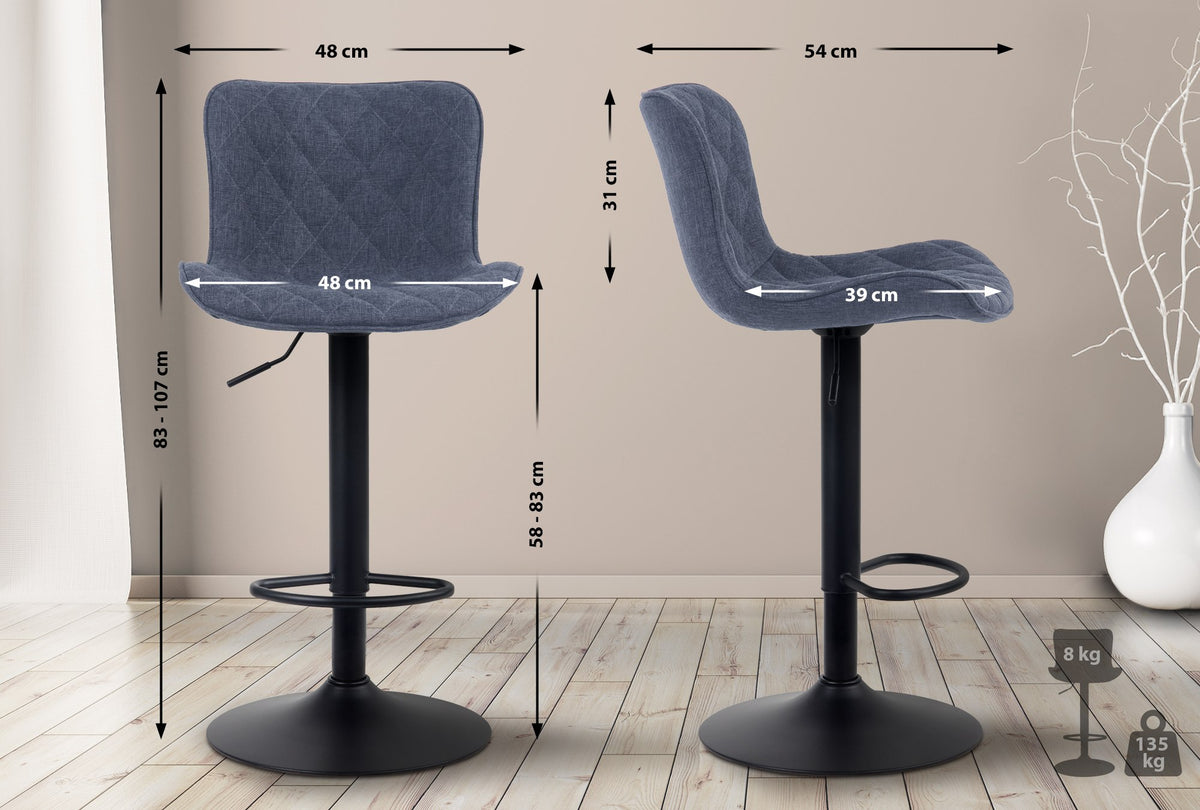 2er Set Barhocker Emma Stoff – Ansicht 6