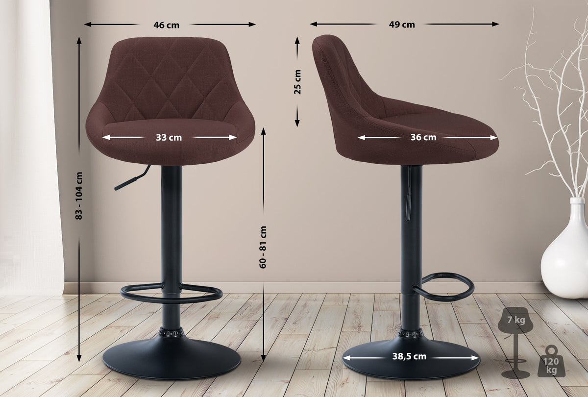 Barhocker Lazio Stoff schwarz – Ansicht 9