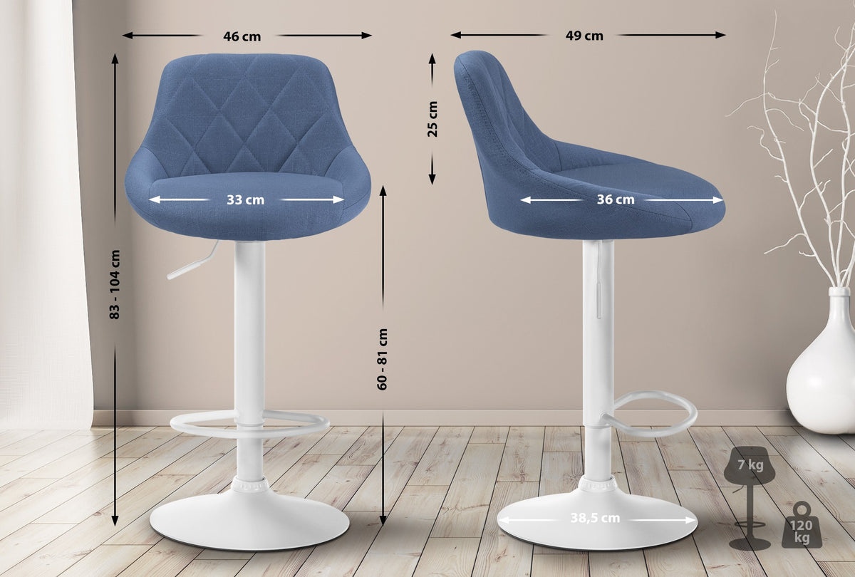 Barhocker Lazio Stoff weiß – Ansicht 2