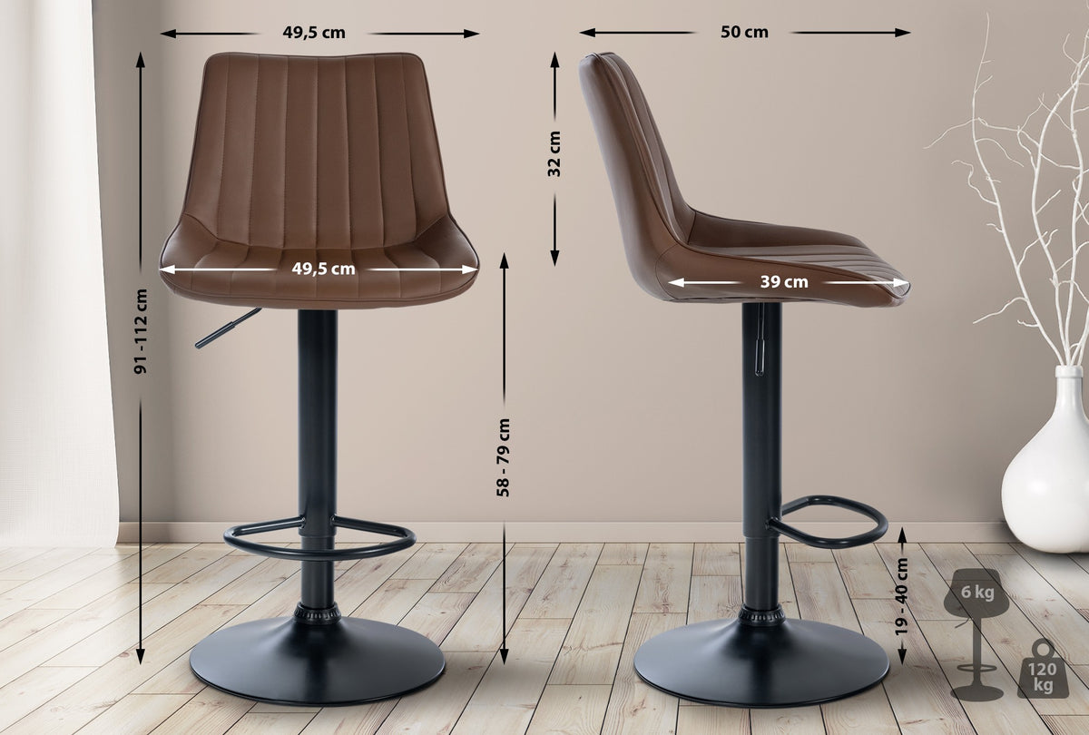 Barhocker Toni Kunstleder schwarz – Ansicht 18