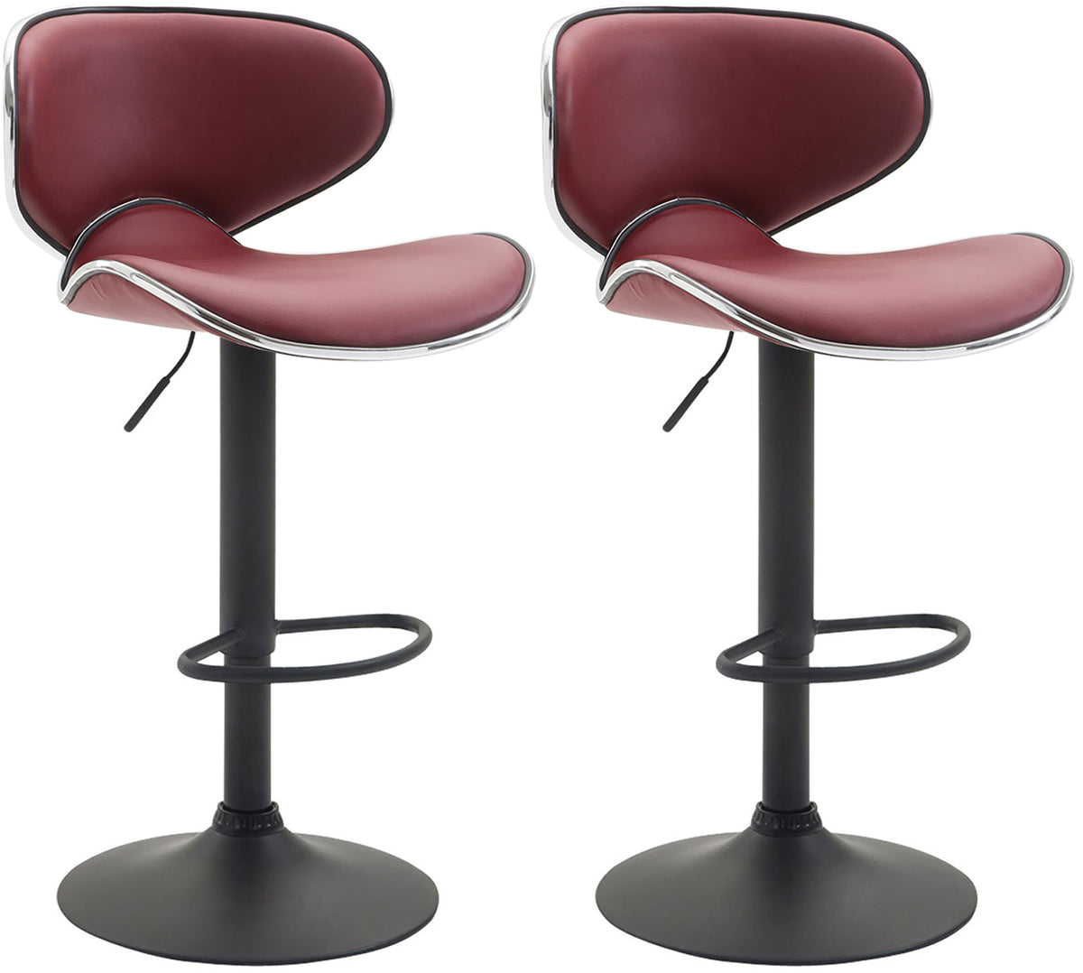 2er Set Barhocker Las Vegas V2 Kunstleder schwarz