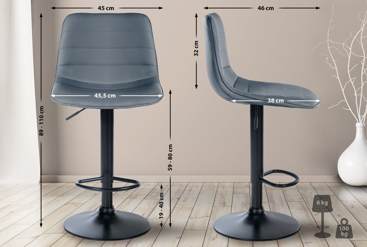 Barhocker Lex Kunstleder Schwarz – Ansicht 7