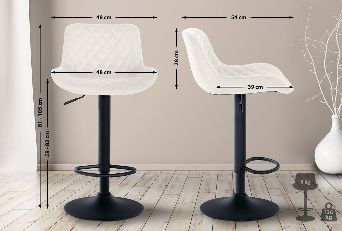 2er Set Barhocker Minosa Samt – Ansicht 2