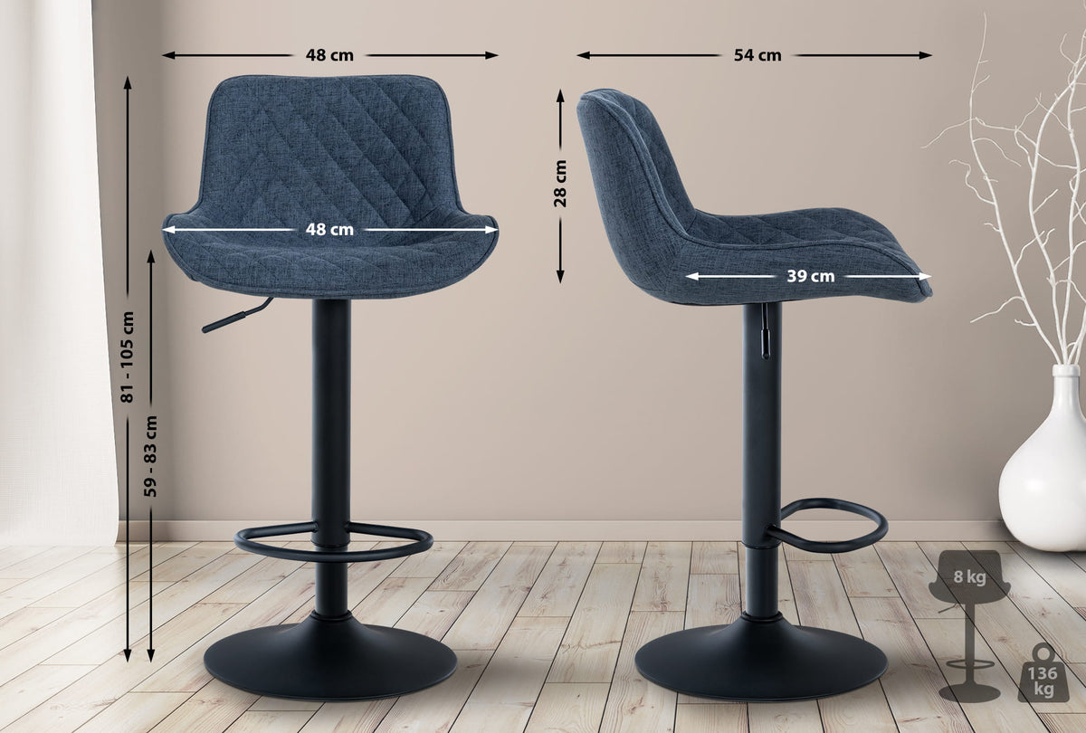 2er Set Barhocker Minosa Stoff – Ansicht 8