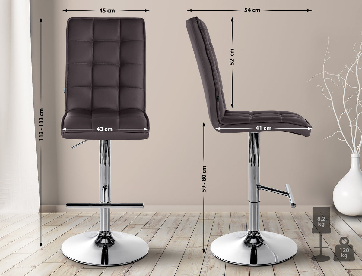 Barhocker Peking V2 Kunstleder chrom – Ansicht 2