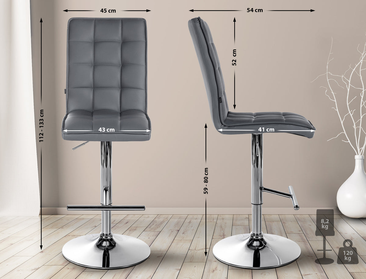 Barhocker Peking V2 Kunstleder chrom – Ansicht 8