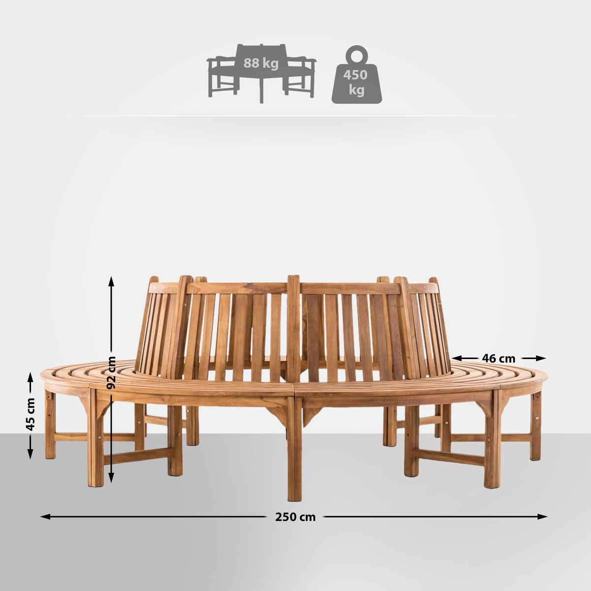 Baumbank Novum rund 250 cm – Ansicht 2