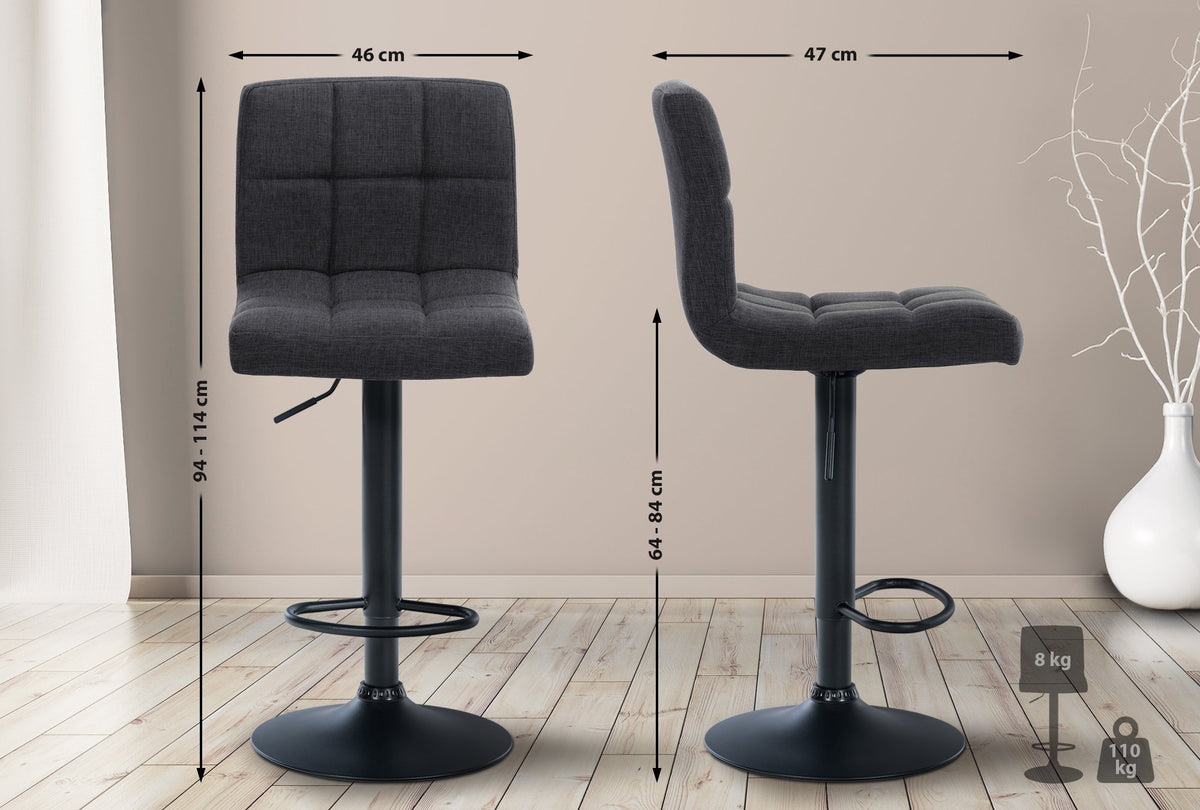 Barhocker Calma Stoff schwarz – Ansicht 17