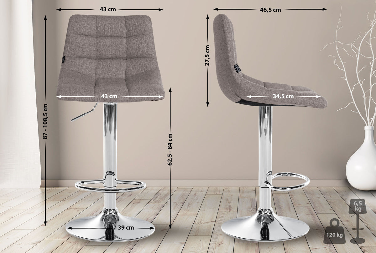 Barhocker Jerry Stoff chrom – Ansicht 9
