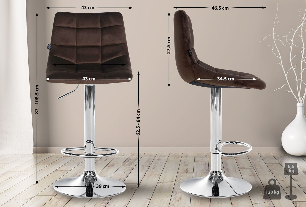 Barhocker Jerry Samt chrom – Ansicht 9