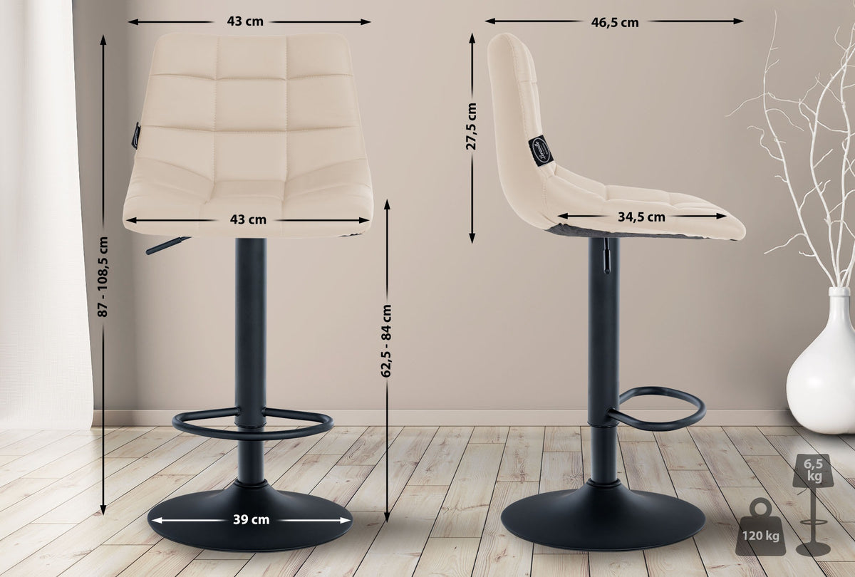 Barhocker Jerry Kunstleder schwarz – Ansicht 16
