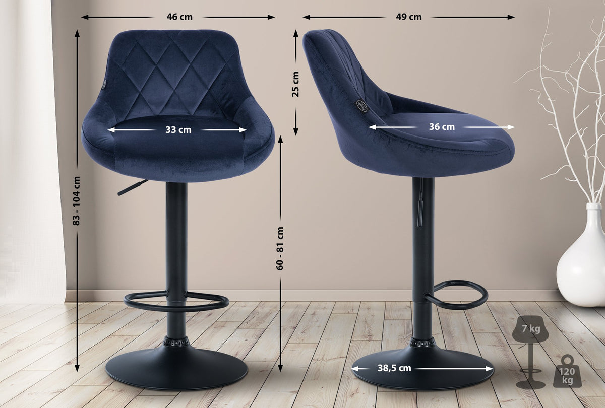 Barhocker Lazio Samt schwarz – Ansicht 10