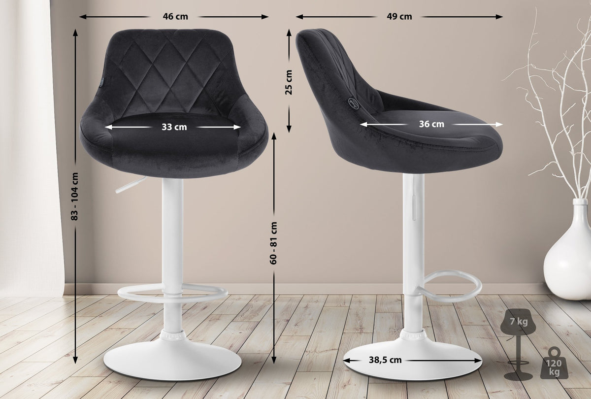 Barhocker Lazio Samt weiß – Ansicht 2