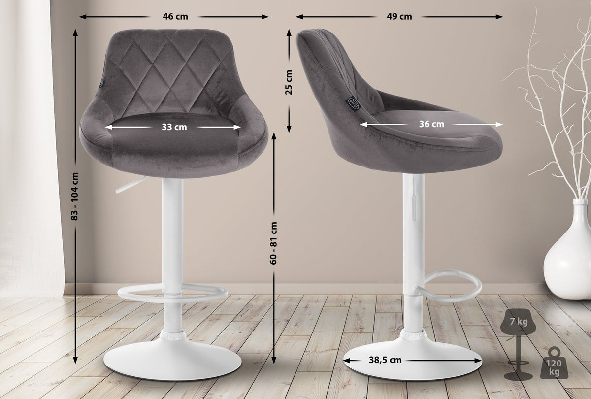 Barhocker Lazio Samt weiß – Ansicht 18