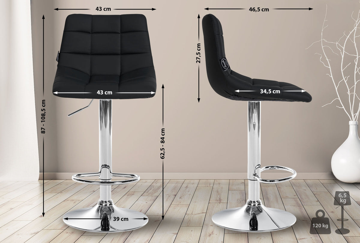 2er Set Barhocker Jerry Kunstleder chrom – Ansicht 18
