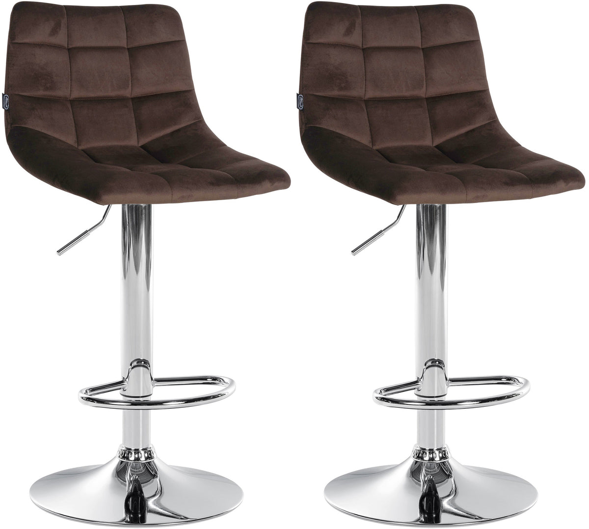 2er Set Barhocker Jerry Samt chrom – Ansicht 9