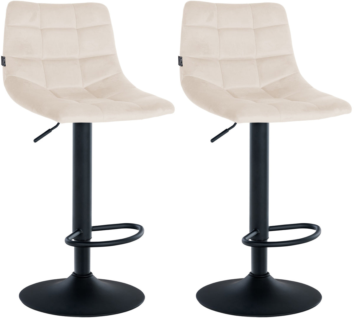 2er Set Barhocker Jerry Samt schwarz – Ansicht 17