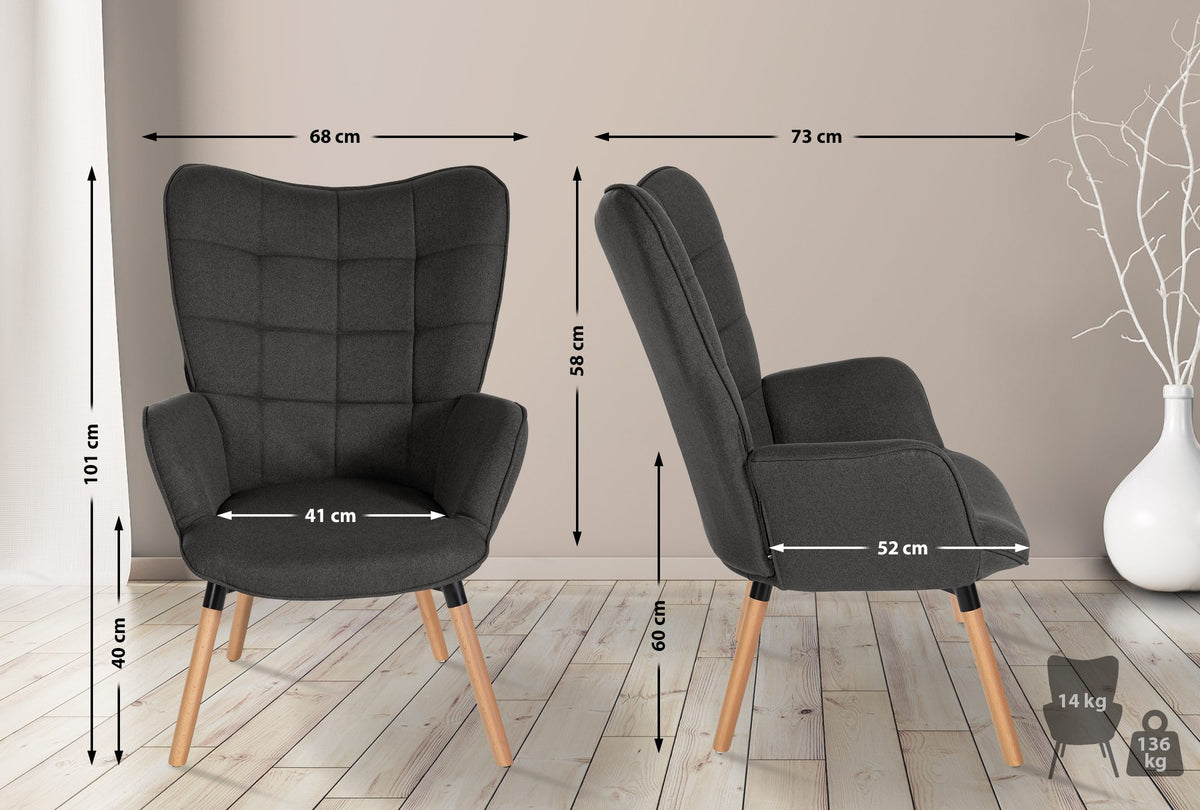 Sessel Garding Stoff – Ansicht 2