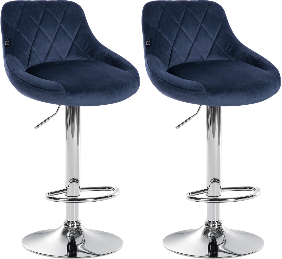 2er Set Barhocker Lazio Samt chrom