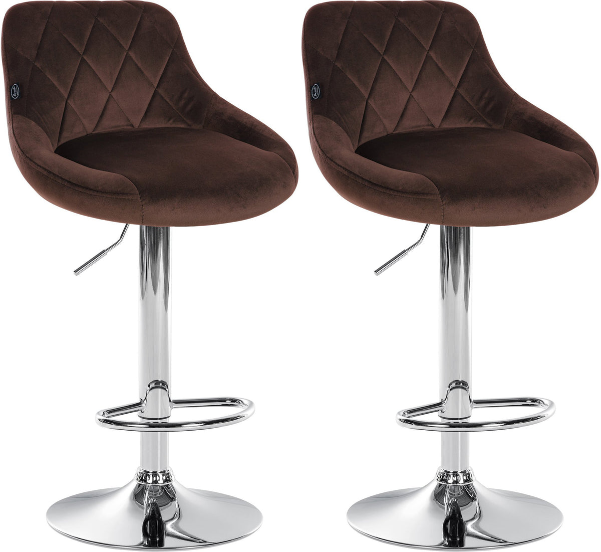 2er Set Barhocker Lazio Samt chrom – Ansicht 9