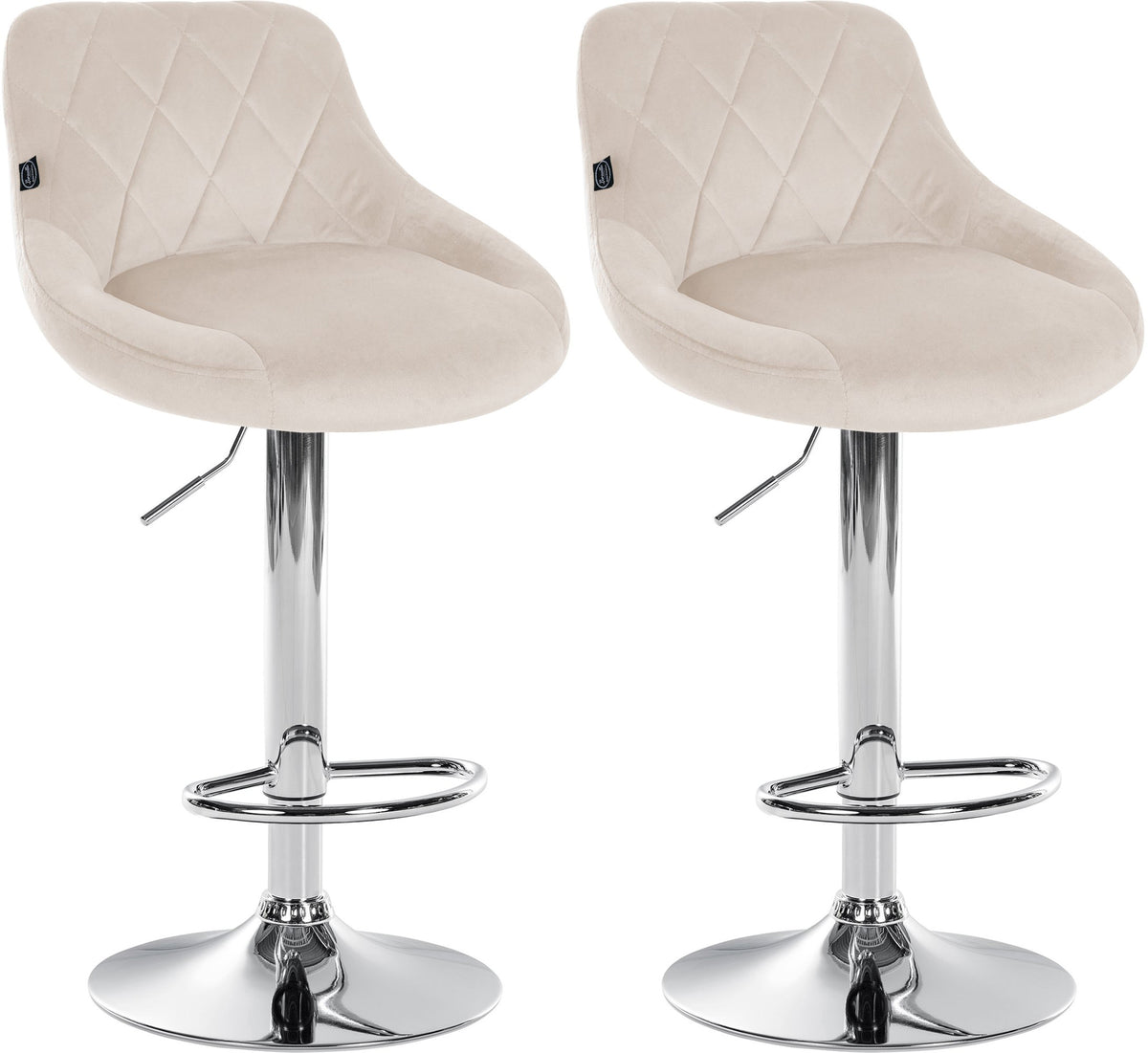 2er Set Barhocker Lazio Samt chrom – Ansicht 17