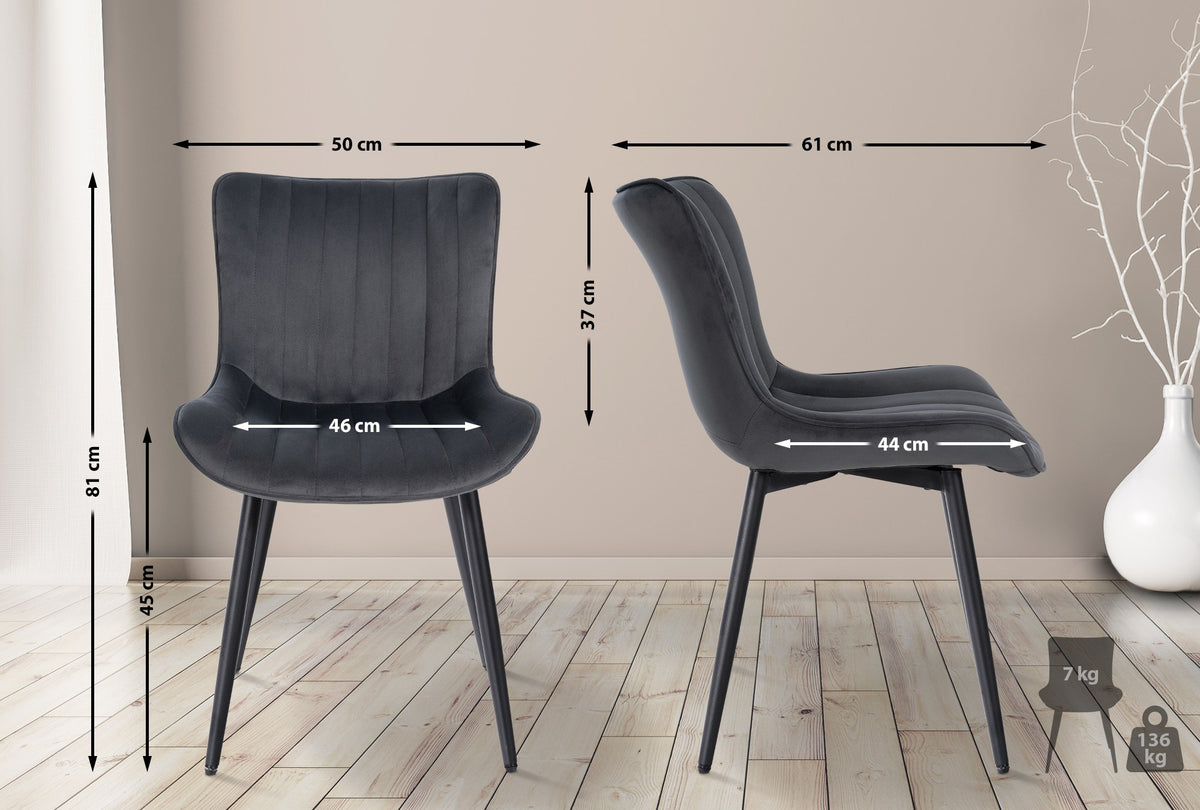 2er Set Stühle Largo Samt – Ansicht 10