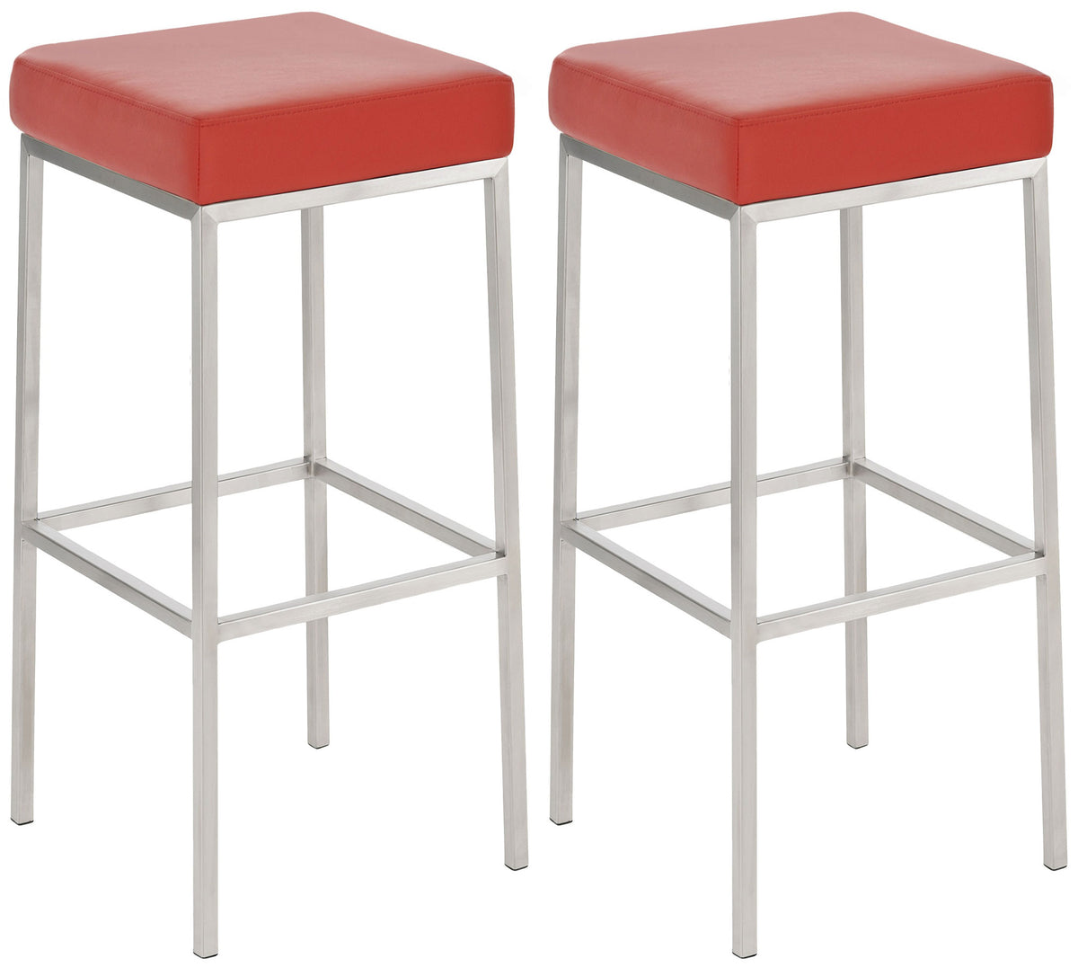2er Set Barhocker Montreal 85 Kunstleder edelstahl – Ansicht 2