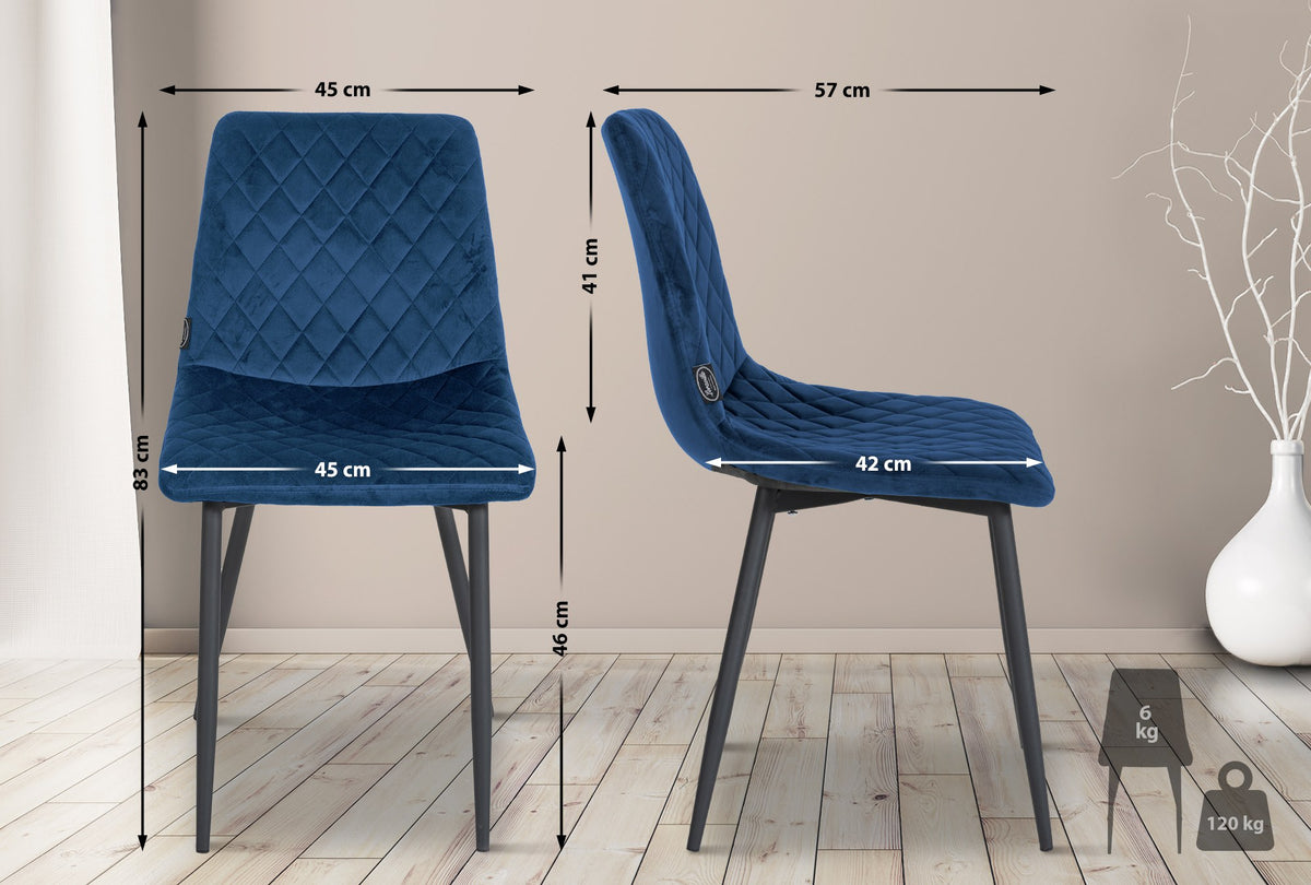 4er Set Stühle Telde Samt – Ansicht 2