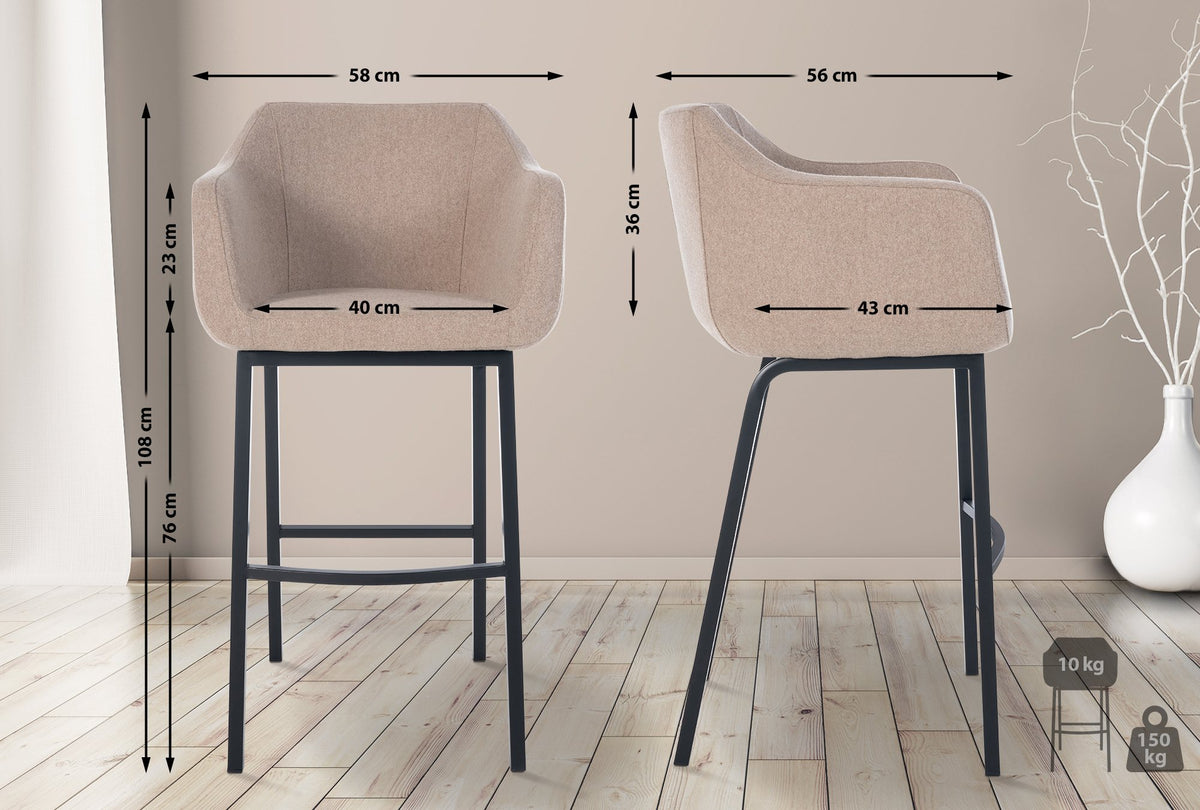 Barhocker Monea B Filz – Ansicht 16
