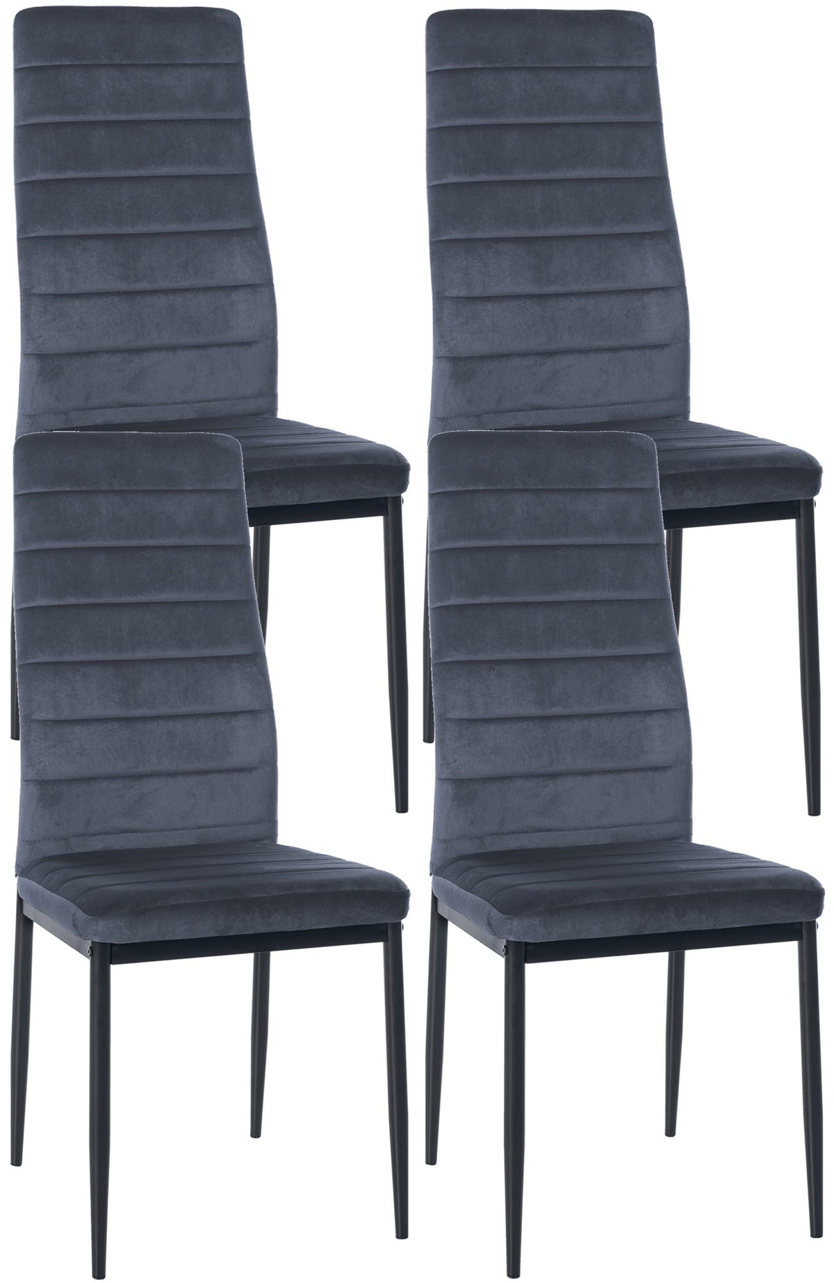 4er Set Esszimmerstühle Mayfair Samt – Ansicht 17