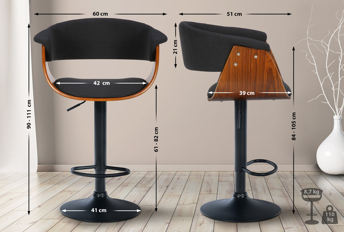 2er Set Barhocker Vestal Stoff – Ansicht 2
