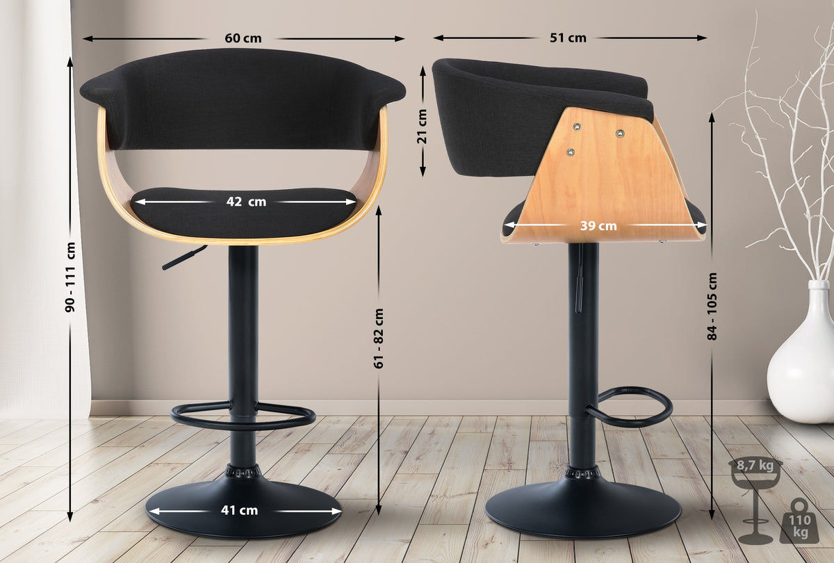 2er Set Barhocker Vestal Stoff – Ansicht 8