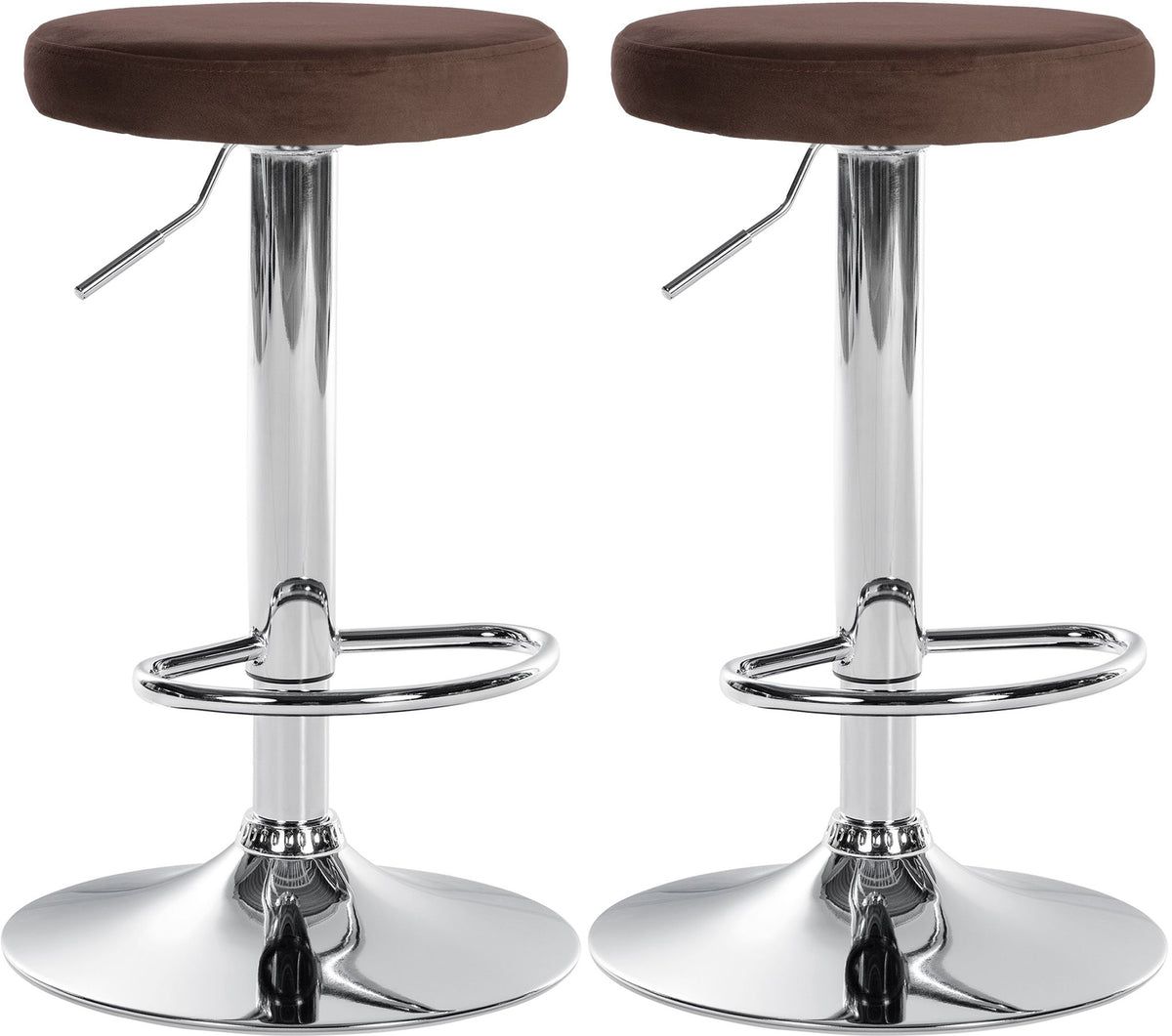 2er Set Barhocker Ponte Samt chrom – Ansicht 9