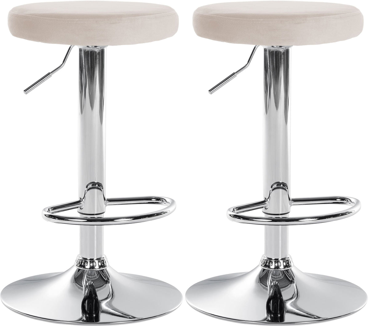 2er Set Barhocker Ponte Samt chrom
